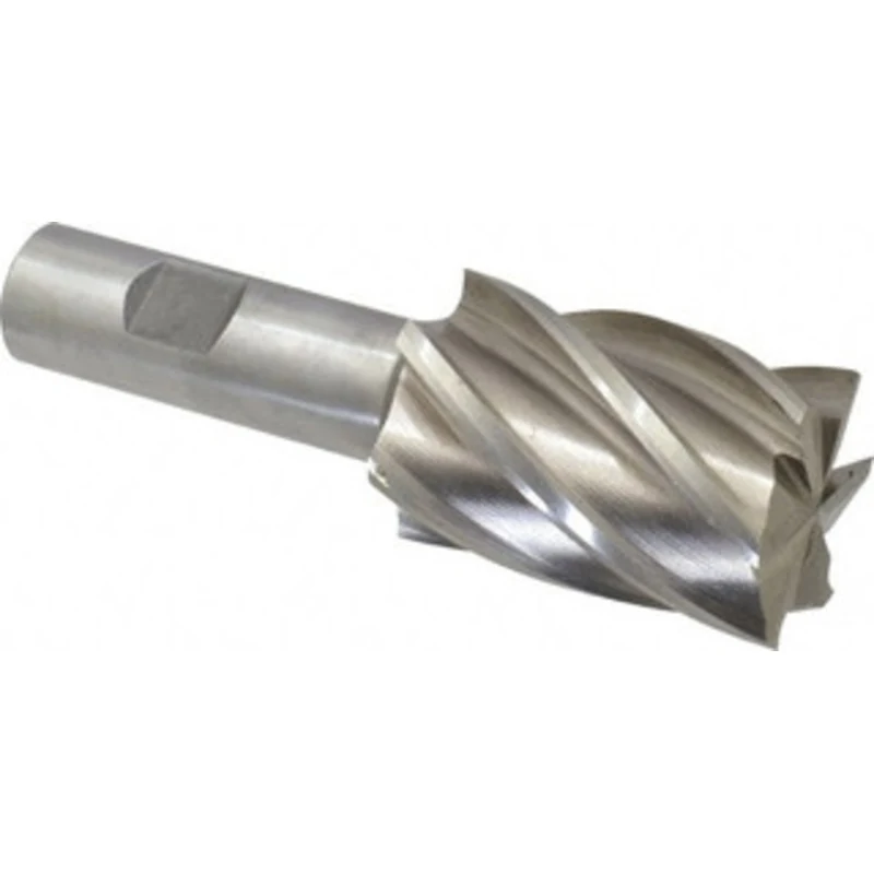 Value Collection 1-3/8, 2 LOC, 3/4 Shank Diam, 4-3/8 OAL, 6 Flute, Cobalt Square End Mill Single End, Uncoated, Spira...